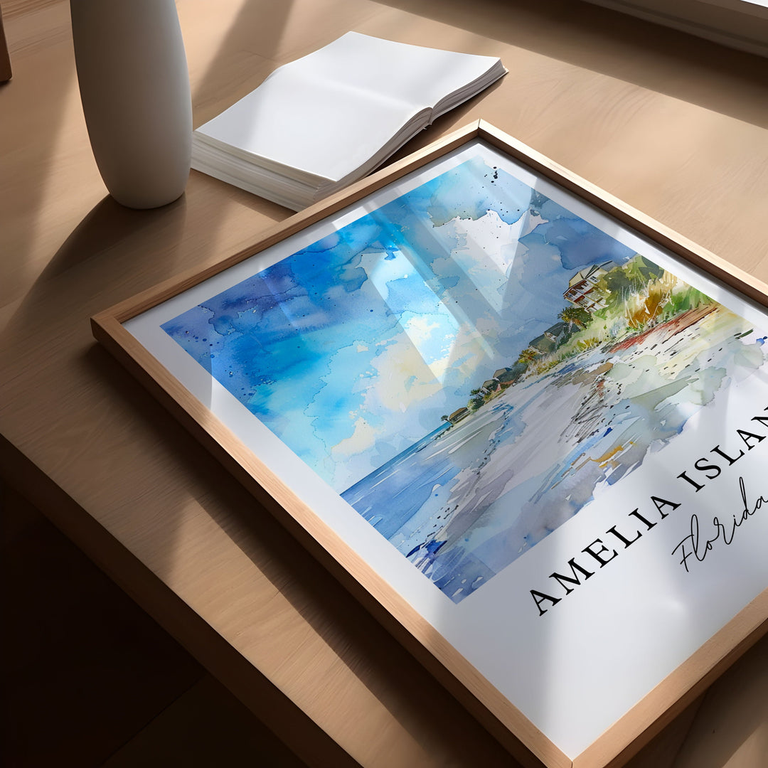 Amelia Island Art Print, Amelia Island Print, Florida Wall Art, Jacksonville Gift, Travel Poster, Housewarming Gift