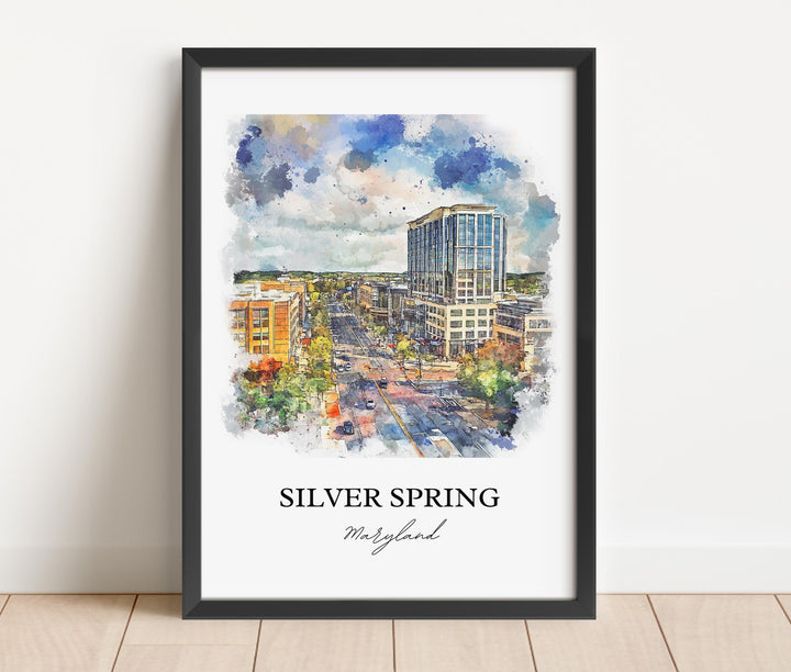 Silver Spring MD Wall Art - Maryland Print