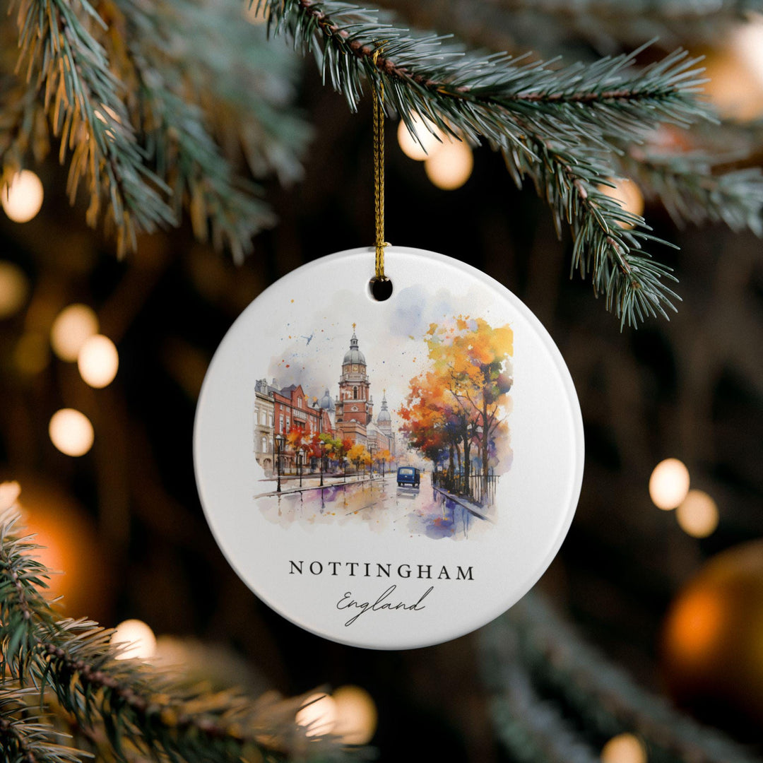 Nottingham Ornament: Unique Nottingham Souvenir, England Xmas Decor, and Authentic Nottingham England Gift
