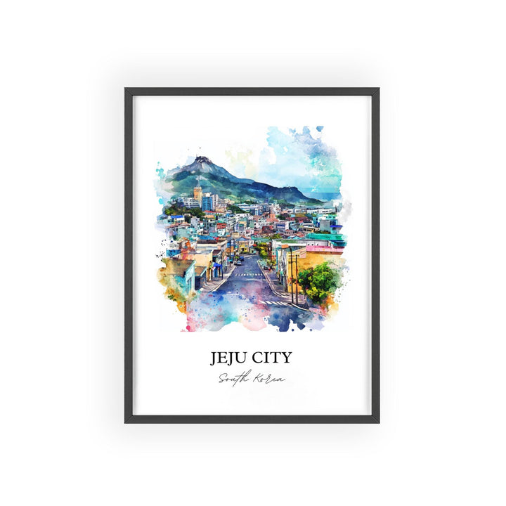 Jeju City, South Korea – Watercolor Art Print