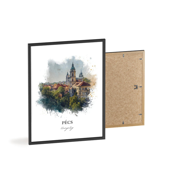 Pecs, Hungary – Watercolor Art Print of Mecsek Mountains