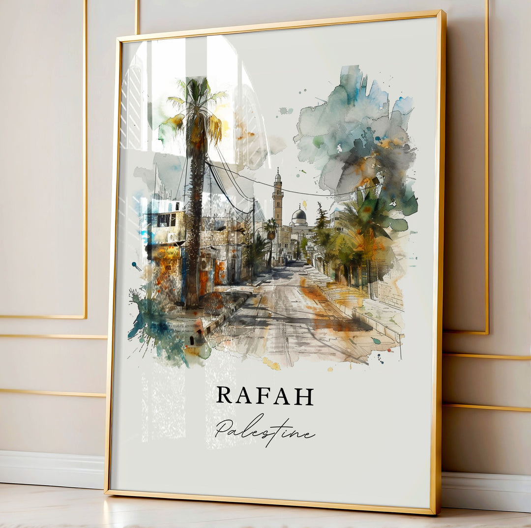 Rafah Wall Art, Palestine Print, Palestine Wall Art, Rafah Gift, Palestine Prints, Travel Poster, Palestine Gift, Housewarming Gift