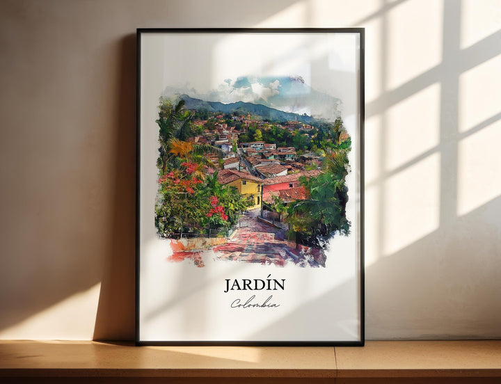 Jardín Colombia Wall Art, Antioquia Print, Colombia Watercolor Art, Jardín Colombia Gift, Travel Print, Travel Poster, Housewarming Gift