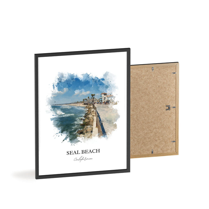Seal Beach, California – Watercolor Art Print