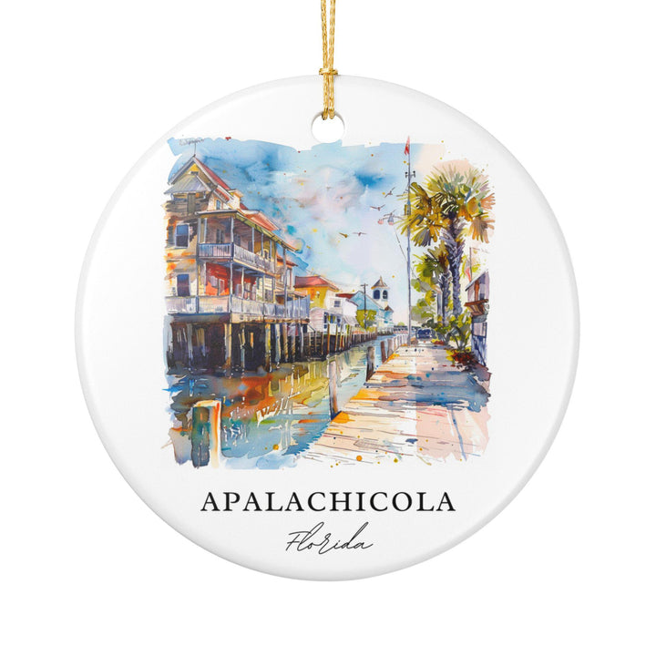 Apalachicola FL Ornament: Unique Apalachicola Souvenir, Apalachicola Xmas Decor, and Authentic Florida Gift