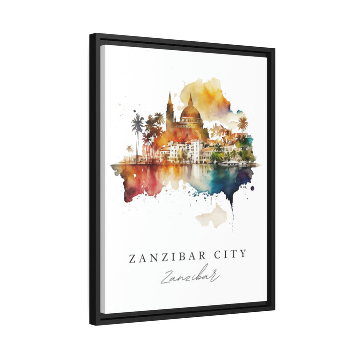 Zanzibar traditional travel art - Africa, Zanzibar City poster, Wedding gift, Birthday present, Custom Text, Personalised Gift