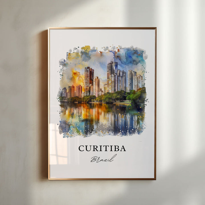 Curtibia Wall Art, Curtibia Print, Curtibia Watercolor, Curtibia Brazil Gift,