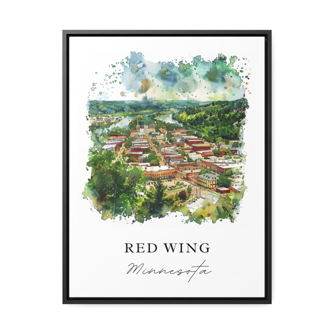 Red Wing MN Wall Art, Red Wing Minnesota Print, Red Wing Watercolor, Barn Bluff MN Gift,