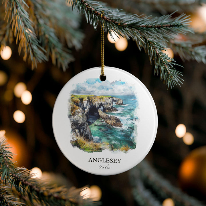 Anglesey Wales Ornament: Unique Anglesey Souvenir, Anglesey Xmas Decor, and Authentic Anglesey Wales Gift