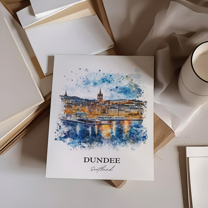 Dundee Wall Art, Dundee Scotland Print, Scotland Watercolor Art, Firth of Tay Gift, Travel Print, Travel Poster, Housewarming Gift