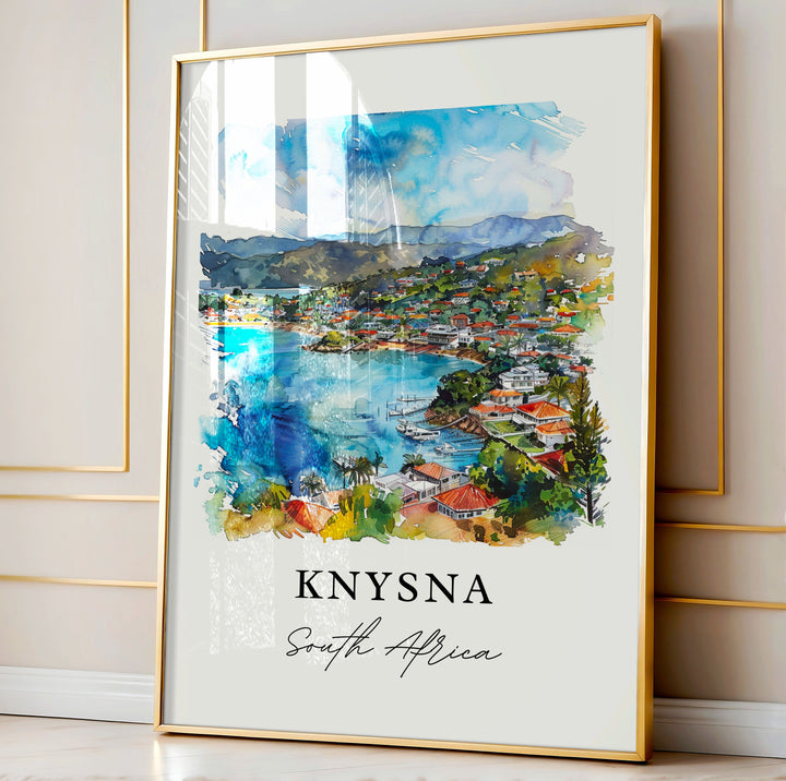 Knysna South Africa Art, Garden Route SA Print, Knysna Watercolor Art, Knysna Gift, Travel Poster, Housewarming Gift