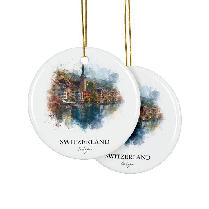 Switzerland Ornament: Unique Switzerland Souvenir, Switzerland Xmas Decor, and Authentic Switzerland Country Gift