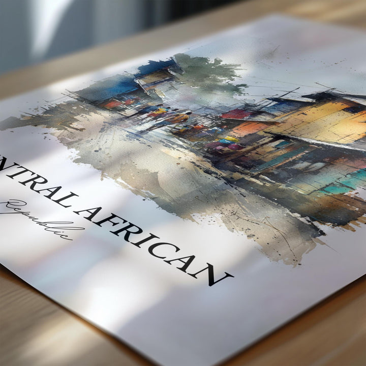 Central African Republic Wall Art, CAR Print, Africa Artwork, Central African Republic Gift, Travel Print, Travel Poster, Housewarming Gift