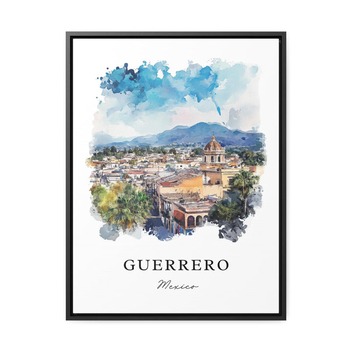 Guerrero MX Wall Art, Guerrero Print, Guerrero State Watercolor Art, Guerrero Mexico Gift,