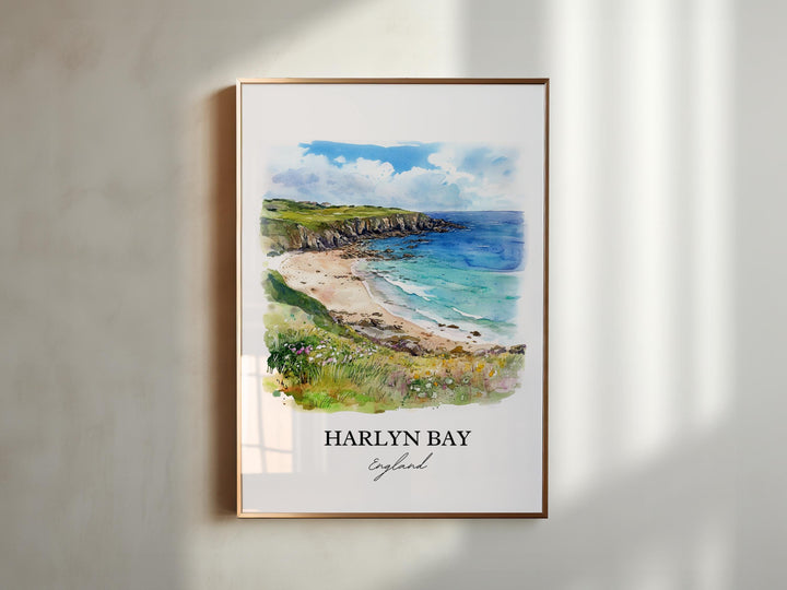 Harlyn Bay, United Kingdom – Watercolor Art Print