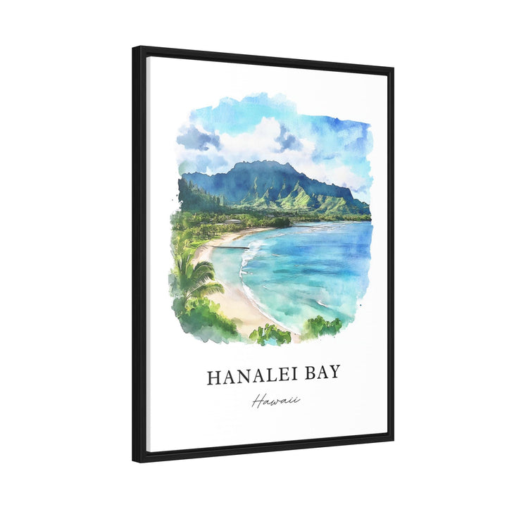 Hanalei Bay Wall Art, Hanalei Bay Print, Kauai Island Watercolor Art, Kauai Hawaii Gift,