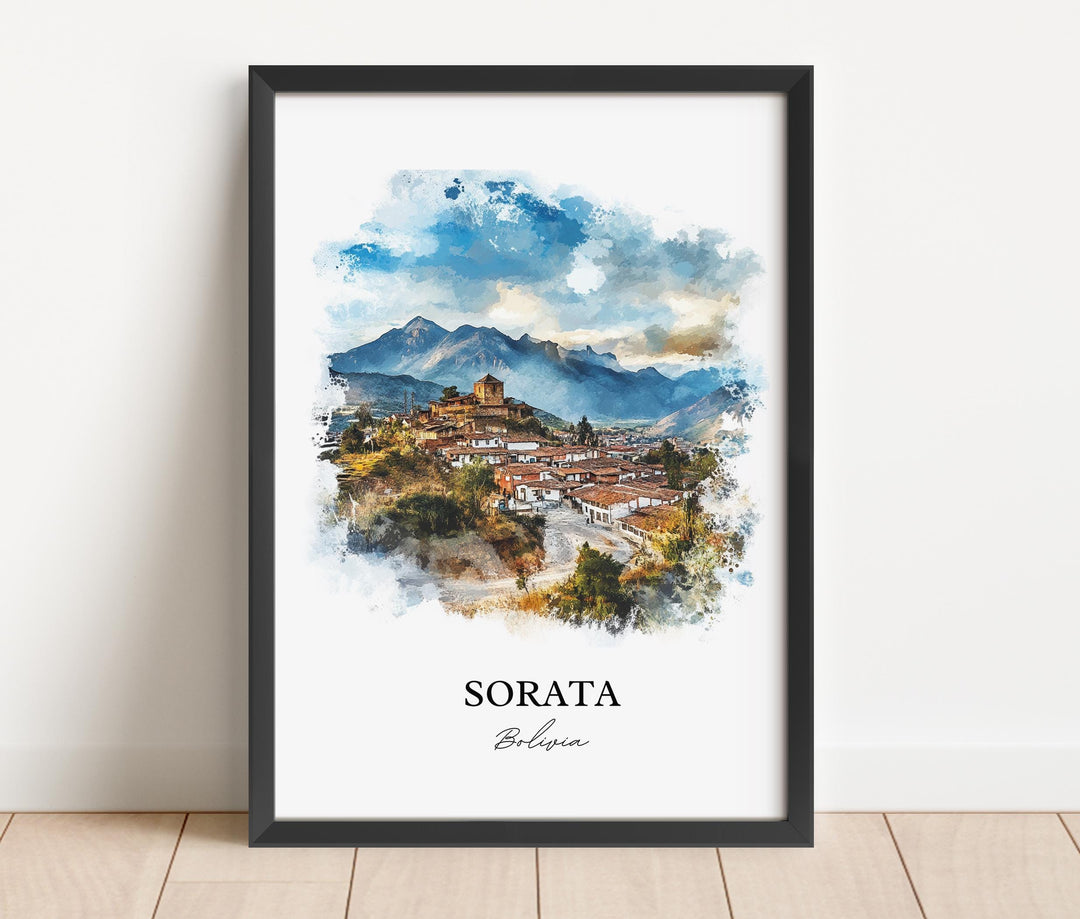 Sorata, Bolivia – Watercolor Art Print