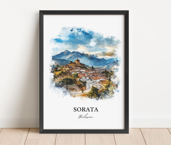Sorata, Bolivia – Watercolor Art Print