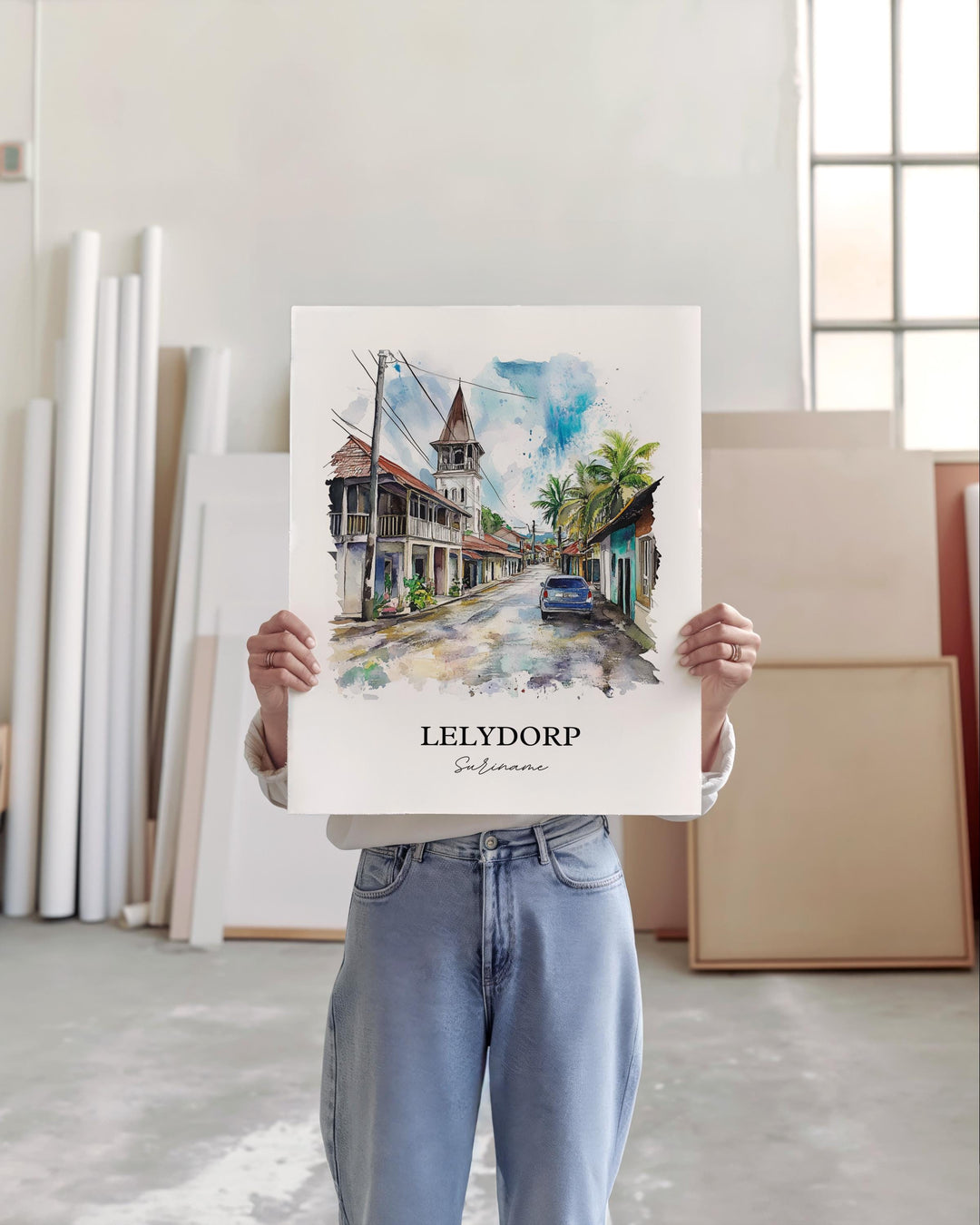 Lelydorp, Suriname – Watercolor Art Print