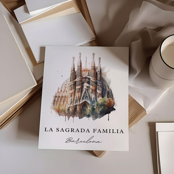 La Sagrada Familia wall art - Spain, Barcelona poster, Sagrada Familia Wedding gift, Birthday present, Custom Text, Personalised Gift