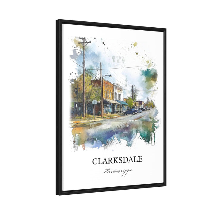 Clarksdale MS Wall Art, Clarksdale MS Print, Mississippi Watercolor Art, Clarksdale Gift, Travel Print, Travel Poster, Housewarming Gift