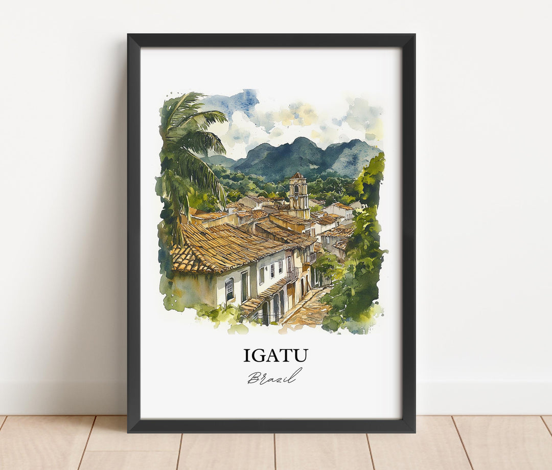 Igatu Brazil Wall Art, Igatu Ruins Print, Brazil Watercolor Art, Igatu Brazil Gift, Travel Print, Travel Poster, Housewarming Gift