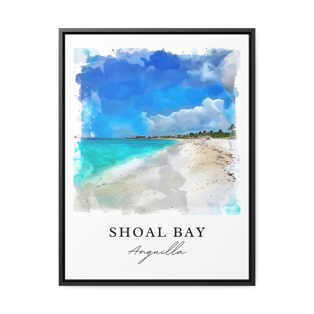 Shoal Bay Wall Art, Shoal Bay Print, Shoal Bay Anguilla Watercolor, Anguilla Beach Gift,