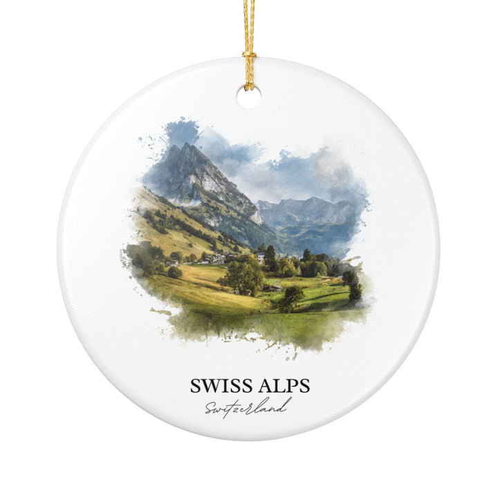 Swiss Alps Ornament: Unique Swiss Alps Souvenir, Swiss Alps Xmas Decor, and Authentic Swiss Alps Gift