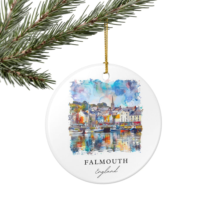 Falmouth England Ornament: Unique Falmouth England Souvenir, England Xmas Decor, and Authentic Falmouth UK Gift
