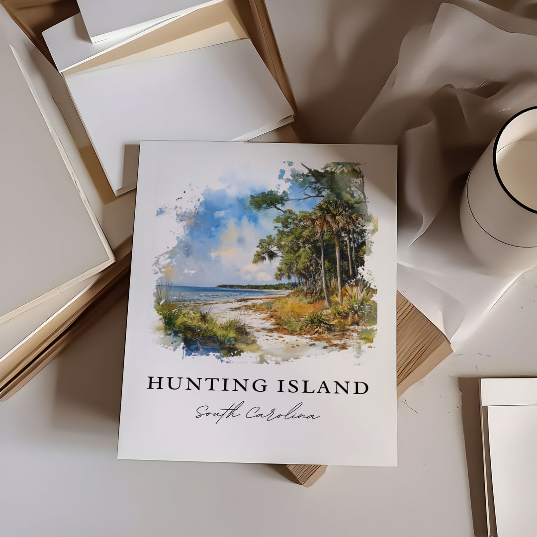 Hunting Island SC Art, Hunting Island Print, Beaufort Watercolor Art, Hunting Island Gift,