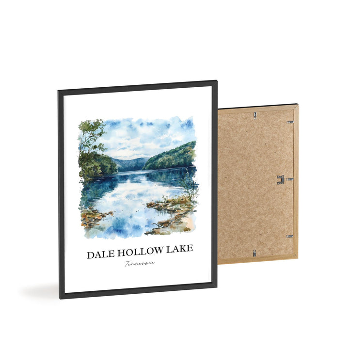 Dale Hollow Lake Wall Art, Celina TN Print, Tennessee Watercolor Art, Dale Hollow Lake Gift, Travel Print, Travel Poster, Housewarming Gift
