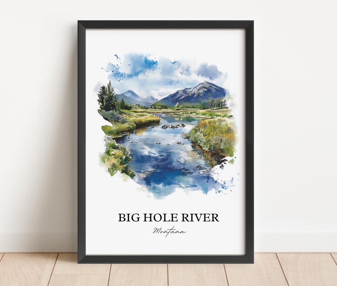 Big Hole River Wall Art, Beaverhead County Print, Montana Watercolor, Big Hole River Gift, Travel Print, Travel Poster, Housewarming Gift