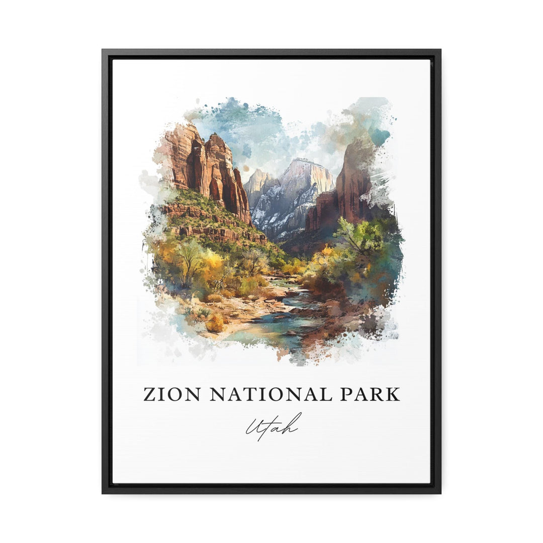 Zion National Park Wall Art, Zion Utah Print, Zion Watercolor Art, Zion Park Utah Gift,