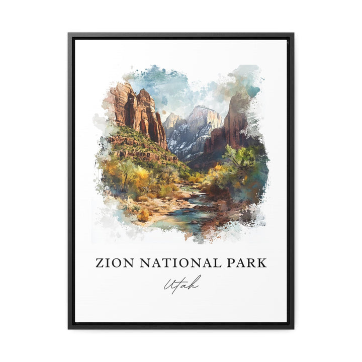 Zion National Park Wall Art, Zion Utah Print, Zion Watercolor Art, Zion Park Utah Gift,