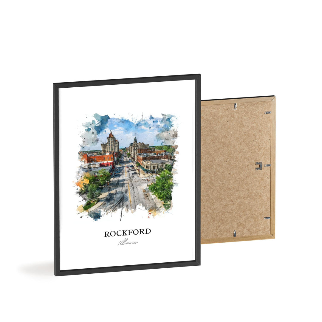 Rockford, Illinois – Watercolor Art Print