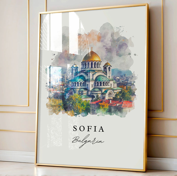 Sofia Bulgaria wall art - Bulgaria, Sofia print, Sofia Wedding gift, Sofia Birthday present, Custom Text, Perfect Gift