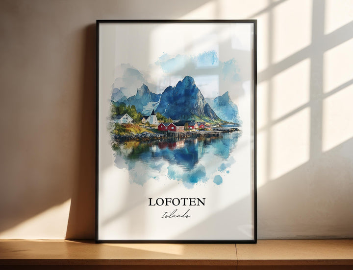 Lofoten Islands Wall Art, Vestvagoya Island Print, Norway Watercolor, Lofoten Islands Gift, Travel Print, Travel Poster, Housewarming Gift
