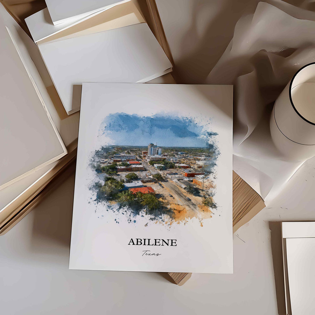 Abilene, Texas – Watercolor Art Print