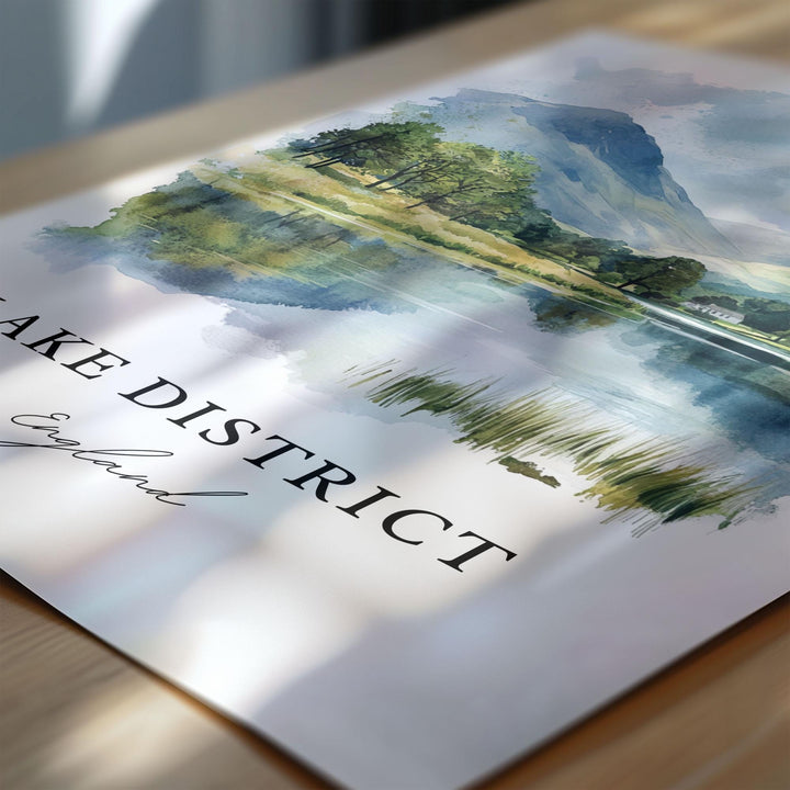 Lake District Wall Art, Lake District England Print, Cumbria Watercolor Art, England Gift, Travel Print, Travel Poster, Housewarming Gift