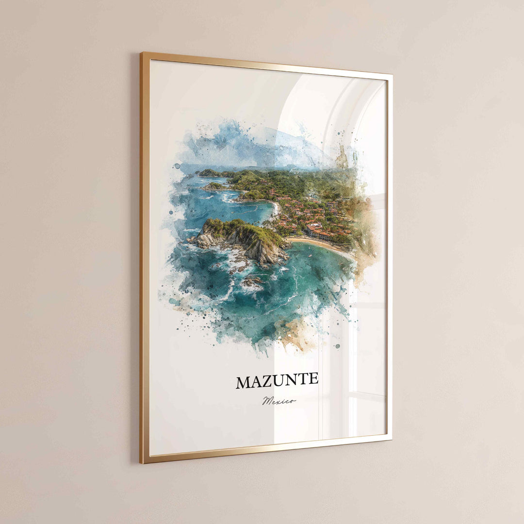 Mazunte, Mexico – Watercolor Art Print Mermejita