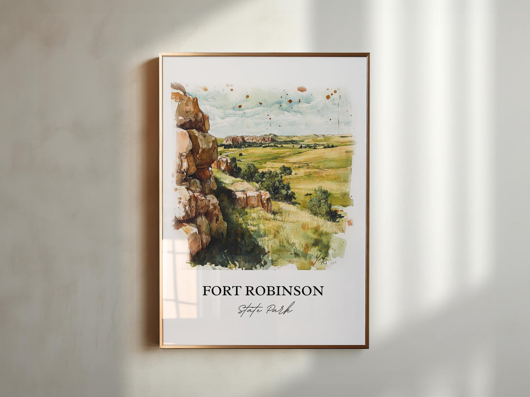 Fort Robinson State Park, USA – Watercolor Art Print