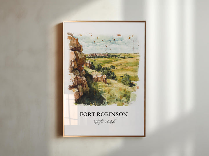 Fort Robinson State Park, USA – Watercolor Art Print