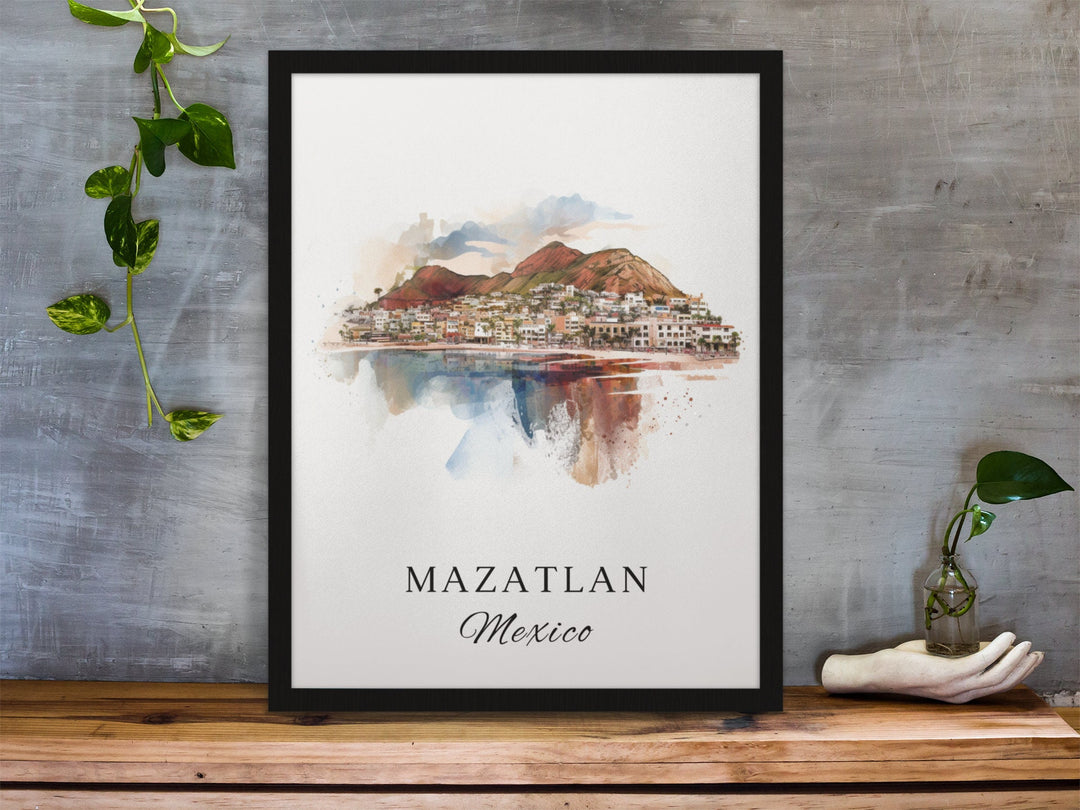 Mazatlan MX wall art - Mexico, Mazatlan poster, Mazatlan Wedding gift, Mazatlan Birthday present, Custom Text, Personalised Gift