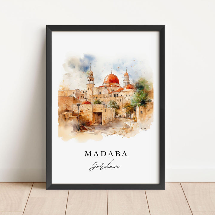 Madaba Jordan wall art - Jordan, Madaba poster, Madaba Jordan Wedding gift, Birthday present, Custom Text, Personalized Gift