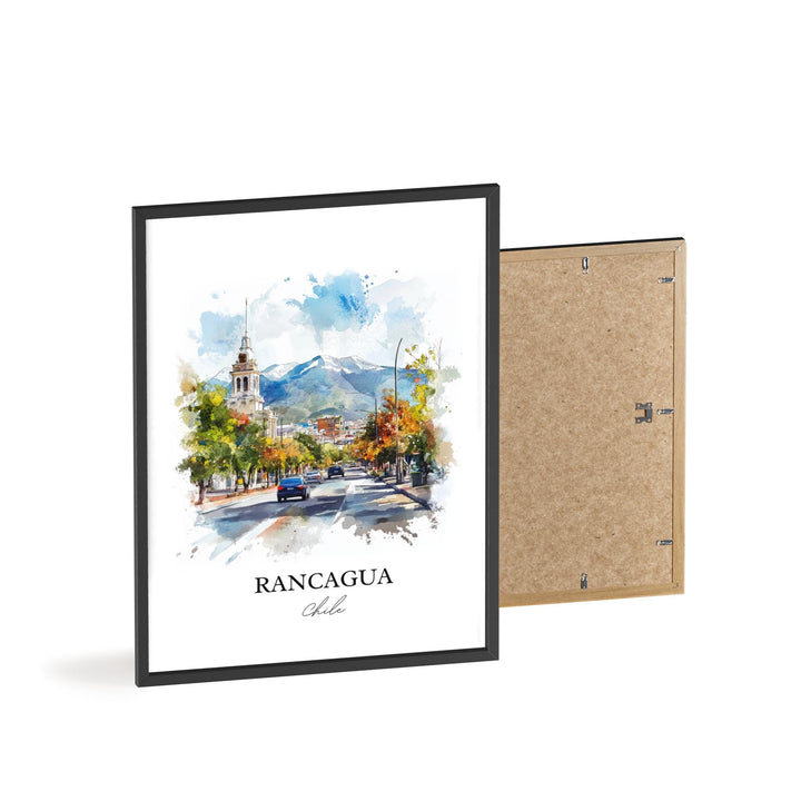 Rancagua Chile Wall Art, Santiago Print, Chile Watercolor Art, Rancagua Chile Gift, Travel Print, Travel Poster, Housewarming Gift