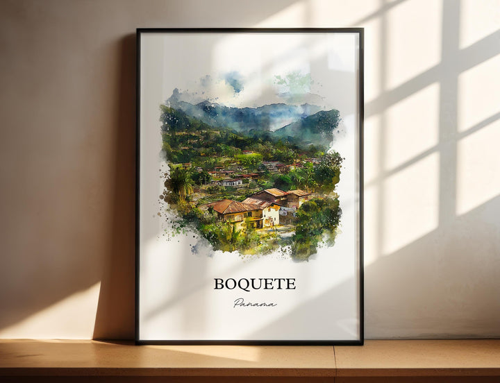 Boquete Wall Art, Boquete Panama Print, Panama Watercolor Art, Boquete Gift, Travel Print, Travel Poster, Housewarming Gift