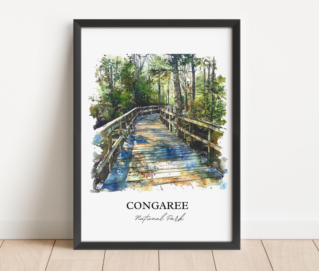 Congaree National Park Art, Congaree Print, South Carolina Artwork, Richland County Gift, Travel Print, Travel Poster, Housewarming Gift
