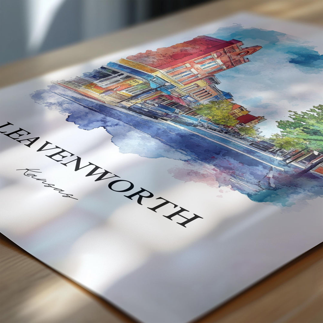 Leavenworth, Kansas, USA – Watercolor Art Print