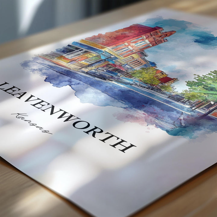 Leavenworth, Kansas, USA – Watercolor Art Print