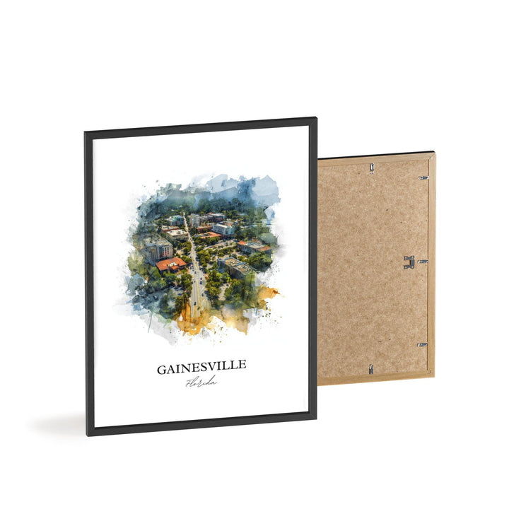 Gainesville, Florida – Watercolor Art Print